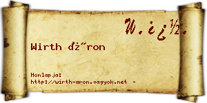 Wirth Áron névjegykártya